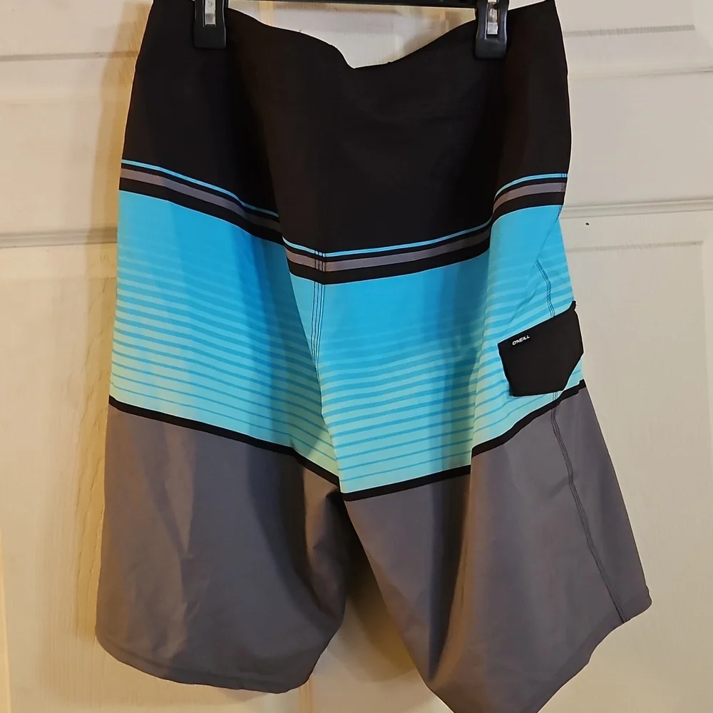 O'Neill Men's Lennox Stripe Quick-Drying 21 in. Boardshort: BLUE/GRAY NWT: SZ 30